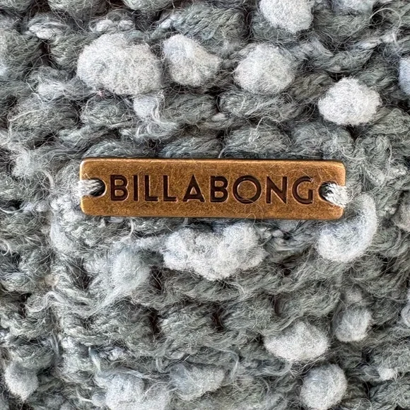 Billabong Off The Beat Nubby Sweater Medium Turquoise Long Sleeve - Picture 6 of 6